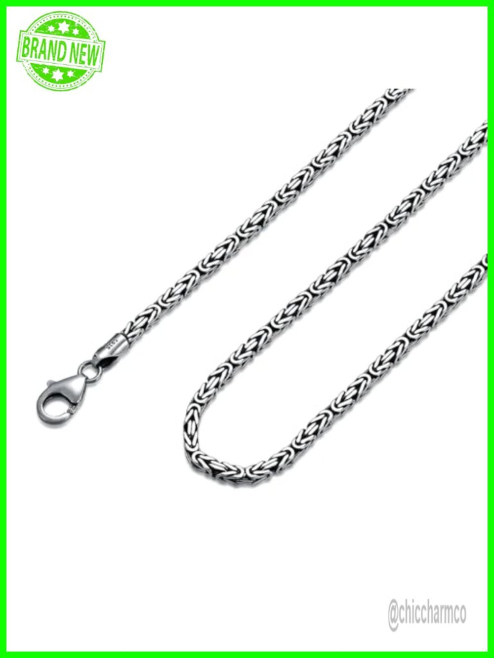 Byzantine Chain Necklace 925 Sterling Silver 2.5mm Unisex Gift